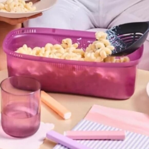 Tupperware Microwave Pasta Master Noodle Cooker Drain Serve Store All in One NEW - Picture 11 of 13